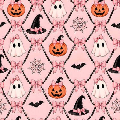a pink background with halloween decorations and pumpkins Coquette Halloween Laptop Rosé Halloween, Girly Halloween, Halloween Iphone Backgrounds, pink