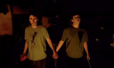 two men holding hands in the dark Dan And Phil Halloween 2009 Celebrities, Dan And Phil And Pj, 2009 Aesthetic, Phil Lester, Dan And Phil, black
