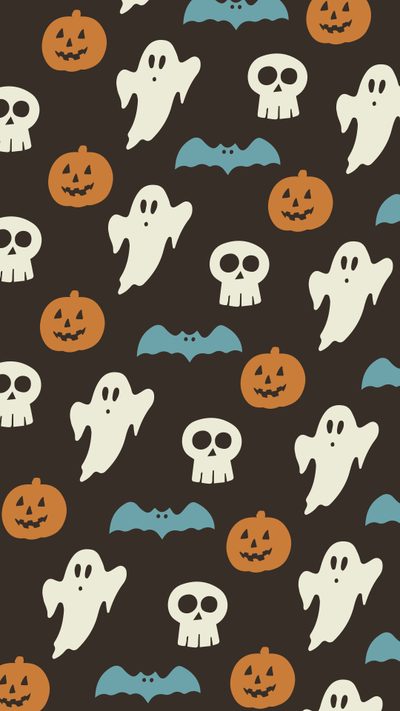halloween seamless pattern with pumpkins and ghost heads on black background for wallpaper Aesthetic Halloween Elements Spooky Halloween Pattern, Spooky Pattern, Halloween Costumes, dark slate gray