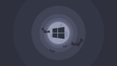 the windows logo is surrounded by bats and bats flying through the dark space in front of it Windows 11 Halloween Windows 11 Dark, Cool Windows 11, Dark Windows 11, For Window 11, dark slate gray