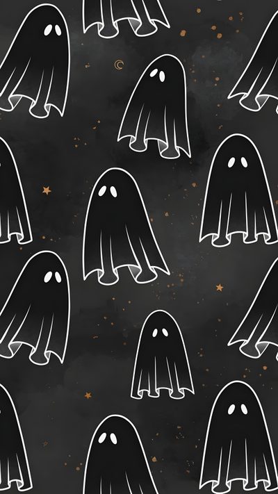 black and white ghost pattern on a chalkboard background Halloween Chalkboard Spooky Ghosts, Ghost Background, Vintage Ghost Aesthetic, dark slate gray