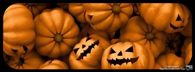 many pumpkins with faces carved into them Halloween Fb Spooky Facebook Cover Photos, Facebook Cover Photos Halloween, Cute Halloween Cover Photos Facebook, saddle brown