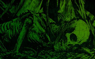 a green and black drawing of an animal skull Green Halloween Desktop Dark Green, Green Skull 1920x1080, Scary Green Background, black