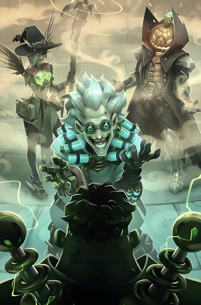 an image of some cartoon characters standing together Overwatch Halloween Reinhardt Halloween Skin, Overwatch Halloween, Overwatch Game Poster, dim gray