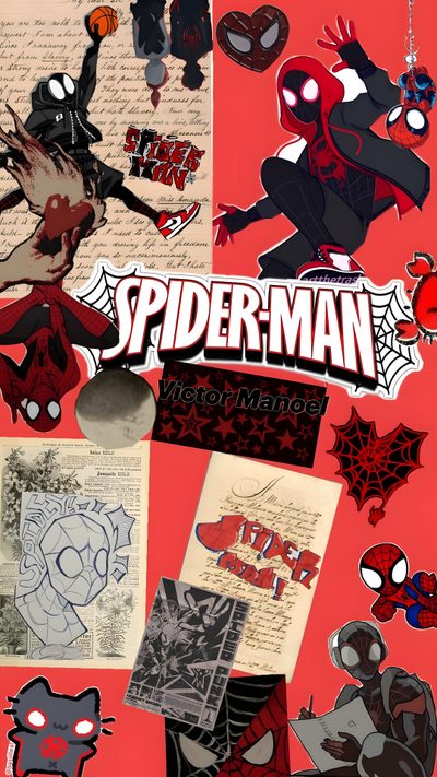 the spider - man movie poster has been altered to look like it's being drawn Halloween Spider Man Marvel, This Is Us, Aesthetic Spider Man Collage, sienna