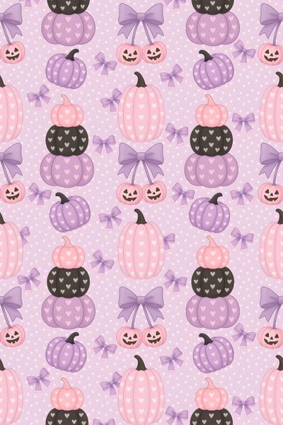 a purple and pink pattern with pumpkins on it Cute Halloween Heart Pink Pumpkin Pattern, Pink Pumpkin Pattern Background, Pastel Pumpkins Repeat Background, gainsboro
