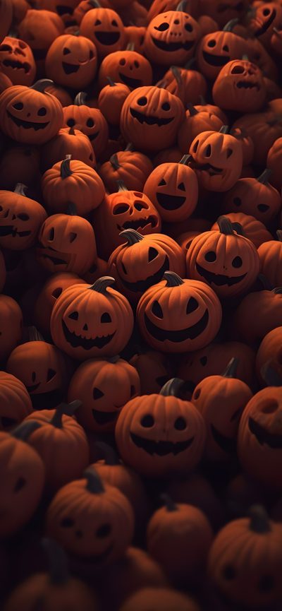 there are many pumpkins that have faces carved on them, all in the same pattern Calabazas Halloween Iphone Halloween Aesthetic, Halloween Iphone Aesthetic, Halloween Iphone, black