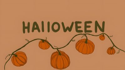 a drawing of pumpkins on a string with the word halloween Halloween Medium Widget Happy Halloween Y'all Meme, Pumpkin Illustration With Text, Great Pumpkin Meme, peru