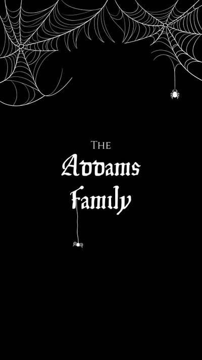 the cover for the book, the argons family Halloween Addams Family Familia Adams, Pugsley Addams, The Addams Family Background, black