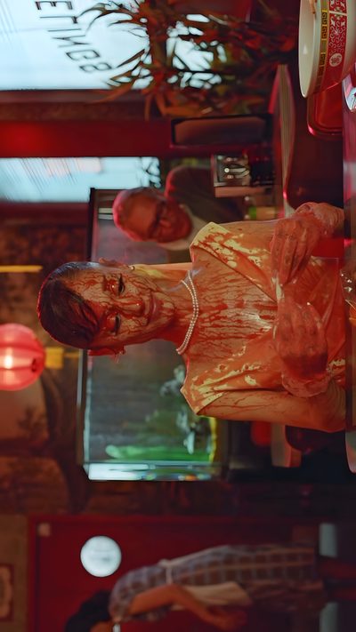 a statue of a woman in a red dress is shown through the glass window with other items behind it Ariana Grande Halloween Eternal Sunshine, Ariana Grande, Art Inspo, My Girl, maroon