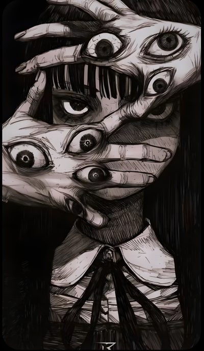 Dark Scary Drawing, Eye Drawings Ideas, Anime Character Inspo, Black And White Sketch Drawing, Manipulated Art, Dark Anime Drawing Ideas, Black Background Wallpapers, Drawing Ideas Scary, Scary Drawing Idea Scary Creepy Halloween Art Dark Scary Drawing, Eye Drawings Ideas, Anime Character Inspo, black
