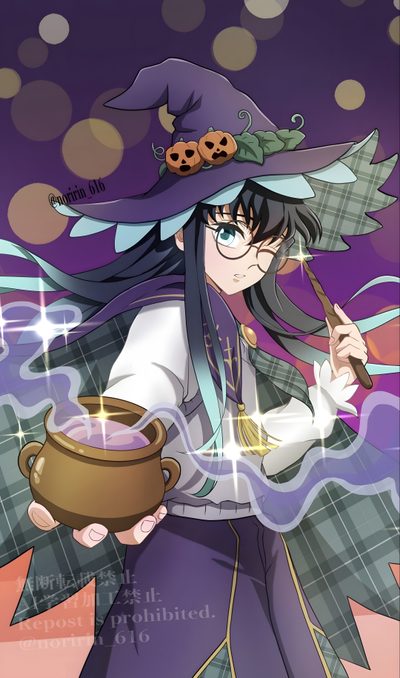 an anime character holding a caulder in her hand Halloween Muichiro Muichiro Halloween Pfp, Muichiro Halloween, Halloween Muichiro Pfp, dim gray