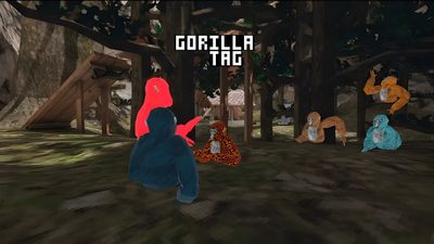 the video game gorillala tag is playing Gorilla Tag Halloween Gorilla Tag Vr, Black Gorilla Tag, Gorilla Tag Game,