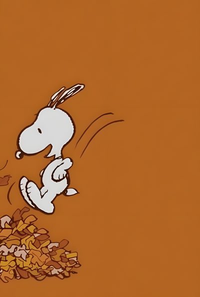a cartoon character is falling into a pile of peanuts on an orange background with the word snoop Matching Halloween For Besties Snoopy, Matching Pfp Fall Theme, Matching Fall Backgrounds, sienna