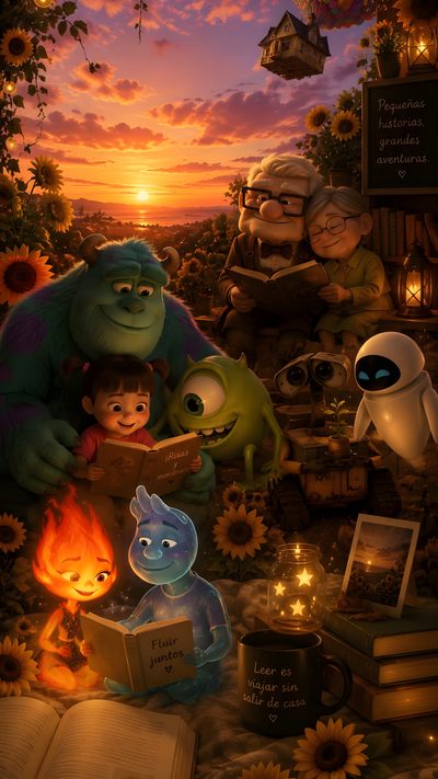 an image of monsters reading books in the sunflowers at night with other characters Pixar Halloween Pixar Iphone, Disney Cars, Disney Characters, Movie, Bear, Disney And Dreamworks, maroon