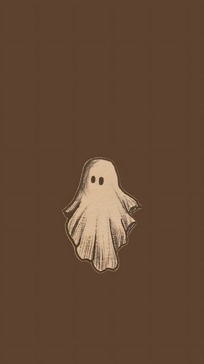 an image of a ghost floating in the air Halloween Tan And Black Vintage Halloween Aesthetic, Vintage Halloween, Halloween Vintage, dark olive green
