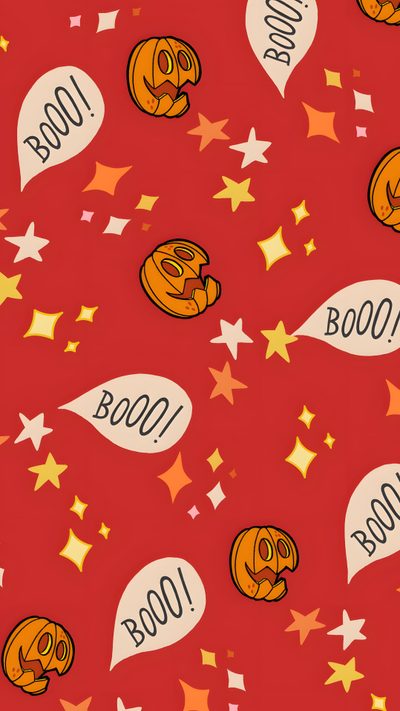a red background with cartoon pumpkins and stars Halloween Cartoon Toss Disney Spooky, Disney Pumpkin, Disney October, Disney Halloween Phone, firebrick