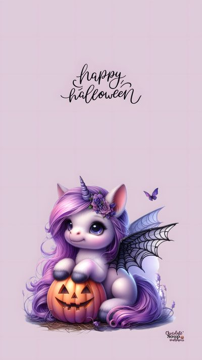 a purple unicorn sitting on top of a pumpkin Halloween Unicorn Halloween Animal, Unicorn Halloween Background, Halloween Soup, thistle
