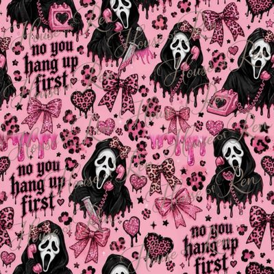 a pink background with skulls and hearts Halloween Plaid Pink Custom Boutique Aesthetic, Halloween Fabric, Ghost Faces, rosy brown