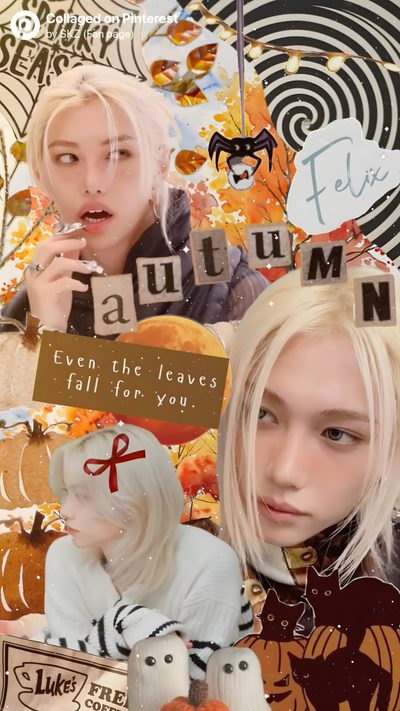#felix #autumn #background #skz #straykids #fyp  #aesthetic Kpop Fall Wallpaper, Halloween, Pumpkin Carving, Skz Autumn Wallpaper, Halloween Stray Kids Wallpaper Felix Halloween Kpop Fall, Halloween, Pumpkin Carving, Skz Autumn, Halloween Stray Kids, rosy brown