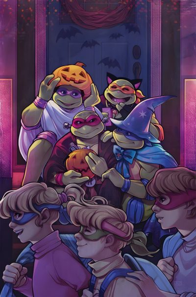 the teenage turtles are all dressed up for halloween Tmnt Halloween Tmnt Screensaver, Ninja Turtles, Book Cover Art, Tmnt Posters, Cover Art, dark slate gray