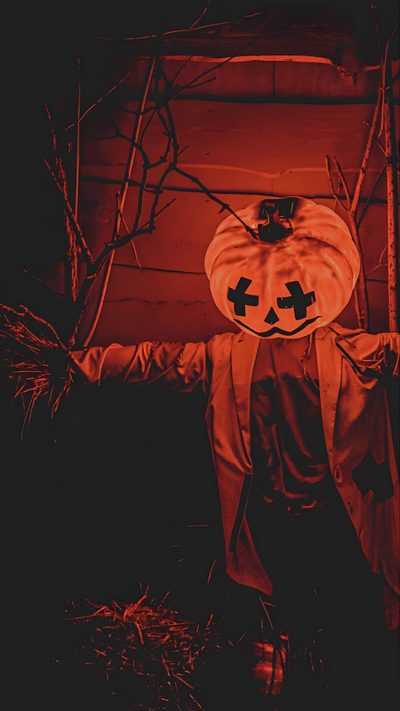 a creepy scarecrow with his arms outstretched Halloween Watch Your Back Scary Fall, Scarecrow Batman, Cute Scarecrow, Terrifier Desktop, black