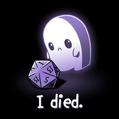 a purple d20 dice with the words i died next to it and a ghost Dnd Halloween D20 Dice With Humorous Text, Dnd Dice Emoji, Cute Dnd, Funny Dnd Backgrounds, black