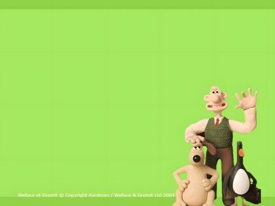 two cartoon characters standing next to each other with a wine bottle in front of them Wallace And Gromit Halloween Hd Wallace And Gromit House, Feathers Mcgraw Background, Wallace And Gromit Background, yellow green