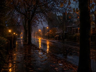 the street is wet and it's raining with some lights on at night time Ipad Halloween Landscape Autumn Widgets, Fall Vibes Aesthetic, The Right Man, Goth Aesthetic, Ipad, black