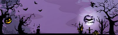 an image of halloween scene with pumpkins and bats Halloween Facebook Cover Halloween Facebook Cover, Purple Cemetery Halloween Background Banner, Halloween Banner Background Ideas, slate gray