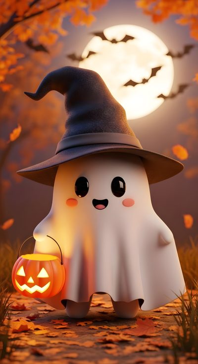 a cute little ghost with a pumpkin in its hand Cute Halloween For Boys Cute Halloween Iphone, Halloween Ghost, Ghost, Cute Ghost, Yoda Halloween, sienna