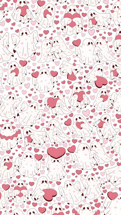 a pattern with hearts and dogs on it Halloween Valentines Halloween Valentines, Spooky Valentines Iphone, Spooky Valentines, white smoke