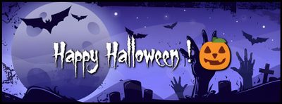a halloween scene with pumpkins and bats Halloween Fb Superhero Logos, Happy Halloween Facebook Banner, Halloween, dark slate blue