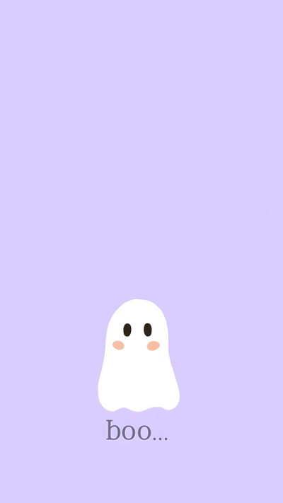 a cartoon ghost with the word boo on it's chest and eyes, standing in front of a purple background Cute Halloween Purple Ghost Light Purple Halloween, Ghosts On Purple Background, Purple Ghost, lavender