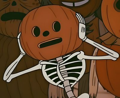 there is a cartoon character holding a pumpkin Funny Halloween Pumpkin Halloween Profile Pics, Ahri, Vintage Halloween Art, saddle brown