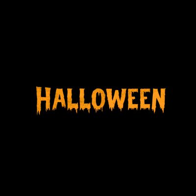 the word halloween written in yellow on a black background Halloween Name Halloween Title, Happy Halloween Typography, Halloween Cat Desktop, black