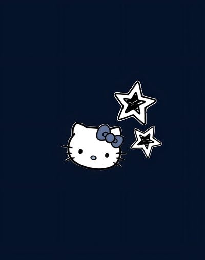 hello kitty wallpaper with stars on it Blue Hello Kitty Halloween Collage, Hello Kitty, black