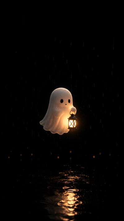a ghost lantern floating in the air over water Halloween Phone Halloween Ghost, Magical Paintings, Black Canvas Art, Ghost Images, Halloween Backdrop,