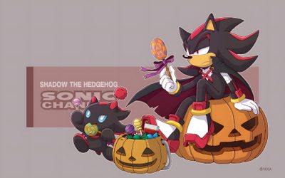 shadow the hedgehog and his pumpkins by sonic - chap on devisy Shadow The Hedgehog Halloween Shadow The Hedgehog Halloween, Halloween Shadow The Hedgehog, Sonic Adventure 2 Pumpkin Hill, dark gray