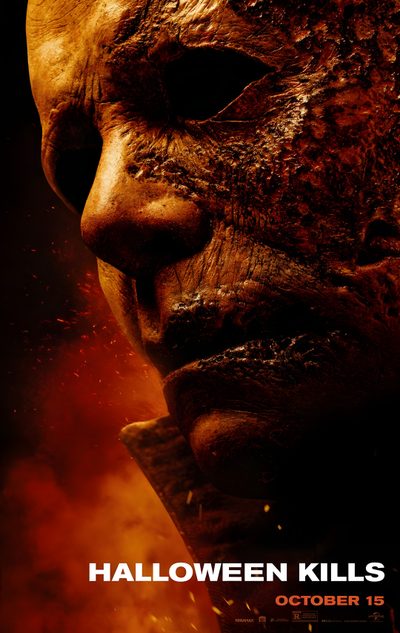 the movie poster for halloween kills with an image of a man's face on fire Halloween Kills Halloween Films, The Hunger, Anthony Michael Hall, République Centrafricaine, black