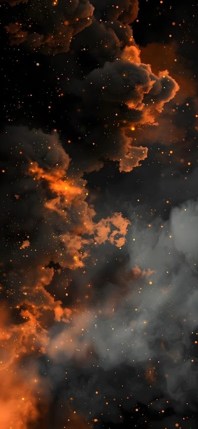an orange and black background with some clouds in the foreground that is lit up at night Black And Gold And Orange Halloween Fire Aesthetic, Black And Orange Aesthetic, Fire Phone, Iphone Fire,