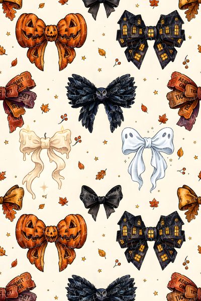 an image of halloween bows and pumpkins on a white background with stars in the sky Halloween Bow Iphone Autumn Phone, Halloween Iphone Backgrounds, Lip, Gothic Candles, old lace