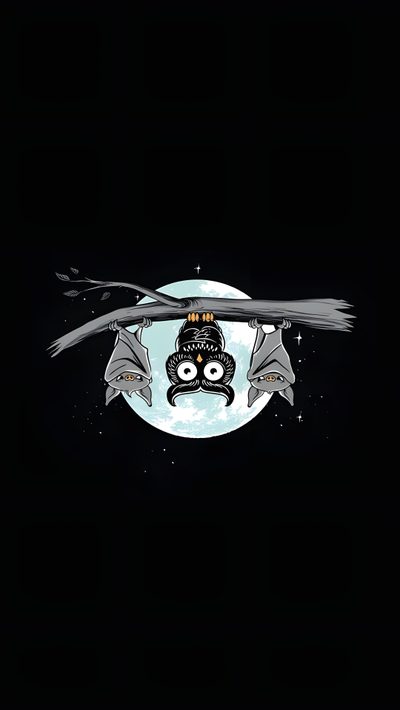 a black and white cartoon character flying through the air with two bats on it's head Halloween Flying Monster Bat Iphone, Bats Iphone, Bat Phone, Cute Bat For Phone, Cute Bat, black