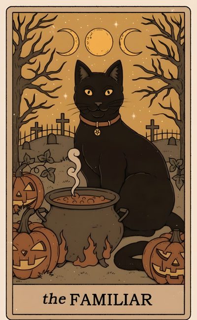 a black cat sitting on top of a caulder filled with food next to pumpkins Salem Halloween Aesthetic Knight Of Cups, Witchy, Black Cat Art, Halloween Wall Art, Sphynx, sienna