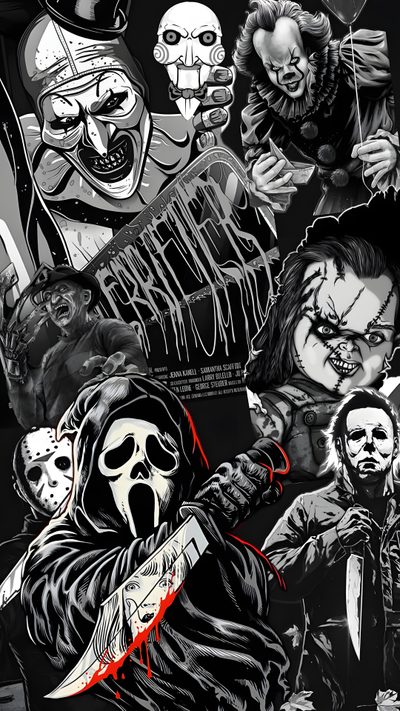 the poster for it's about time to be released on halloween night, and we are Halloween Horror Movie Iphone Horror Hd, Happy Halloween Gif, Scary Movie Characters, dark slate gray