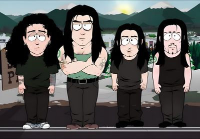 three men with long hair and glasses standing in front of a sign that says, Type O Negative And Pantera On Halloween Male Matching Pfps, Type O Negative Outfit, Type O Negative Fanart, dark slate gray