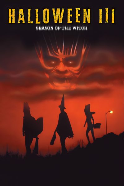 the poster for halloween ii season of the witch, which features two witches in silhouette Halloween Iii Season Of The Witch Halloween 4 Movie, Trick Or Treat 1986 Poster, Halloween 5 Movie, black
