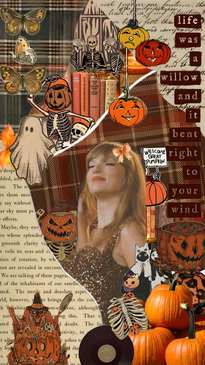 a collage with pumpkins and other items on it Halloween Taylor Swift Halloween Taylor Swift, Taylor Swift Halloween, Taylor Swift Folklore Collage, sienna