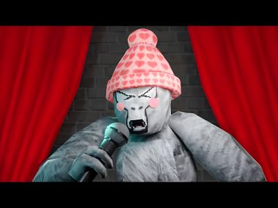 a person in a costume holding a microphone Gorilla Tag Halloween Youtubers, Tags, Singing, maroon