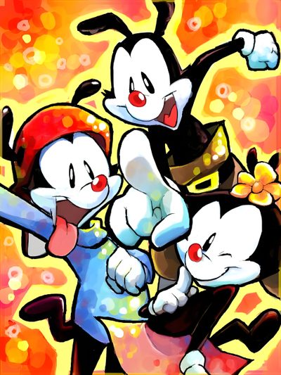 an image of mario and luigi on the cover of nintendo wii gameboy's super mario world Halloween Animaniacs Yakko Warner, Animaniacs, Animaniacs Poster, The Warners, Wakko And Dot, sandy brown